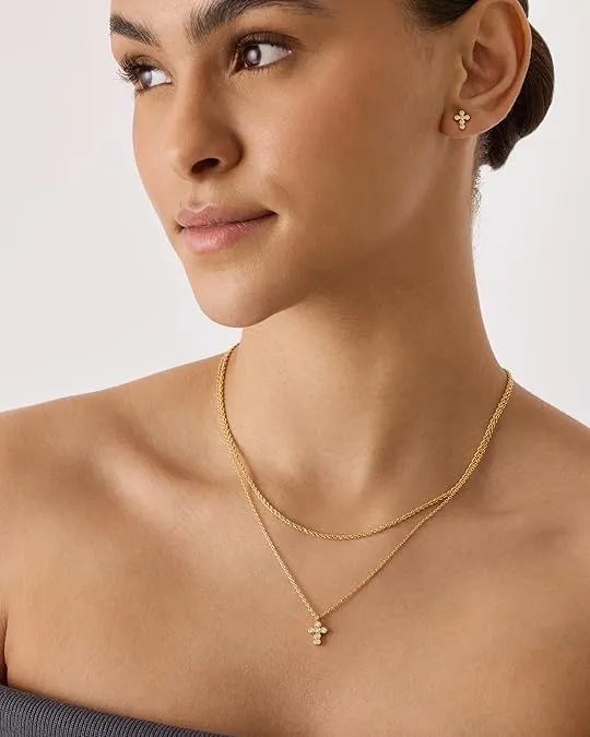 Cross Necklace and Earring Set