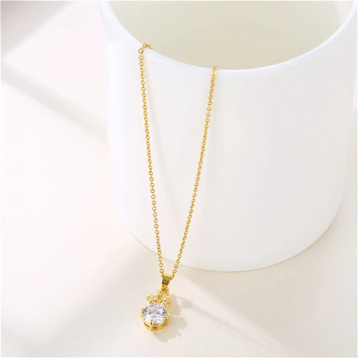 Crystal & 18K Gold-Plated Flower Cluster Pendant Necklace