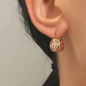 Crystal & Cubic Zirconia 18K Gold-Plated Cutout Huggie Earrings