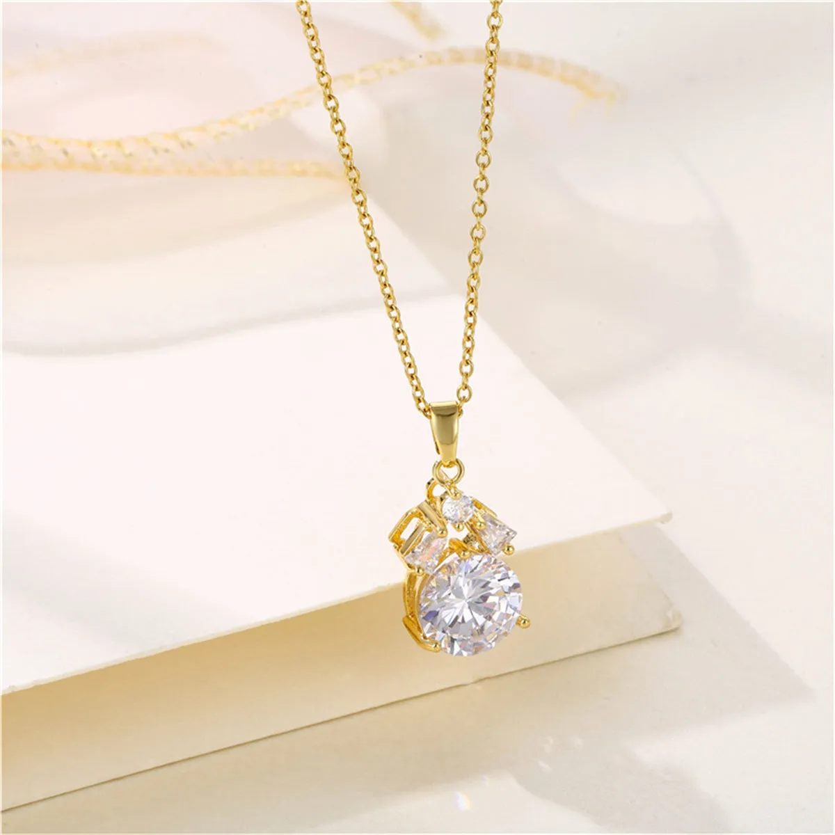 Crystal & Cubic Zirconia Geo Pendant