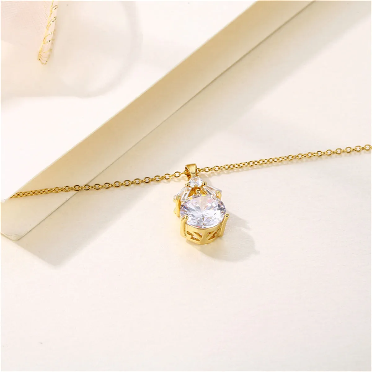 Crystal & Cubic Zirconia Geo Pendant