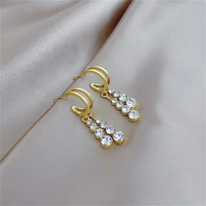 Cubic Zirconia & 18K Gold-Plated Tassel Drop Earrings