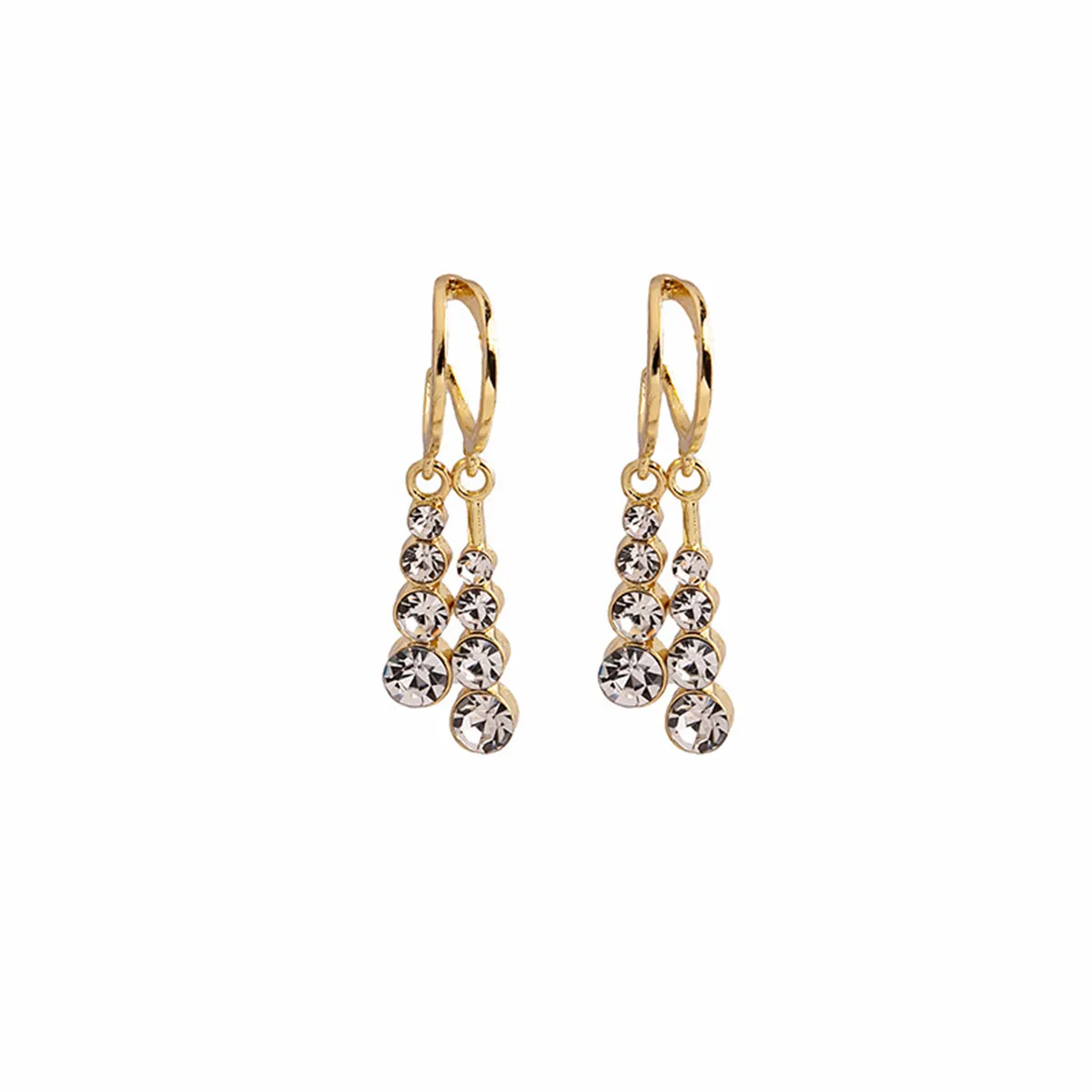 Cubic Zirconia & 18K Gold-Plated Tassel Drop Earrings