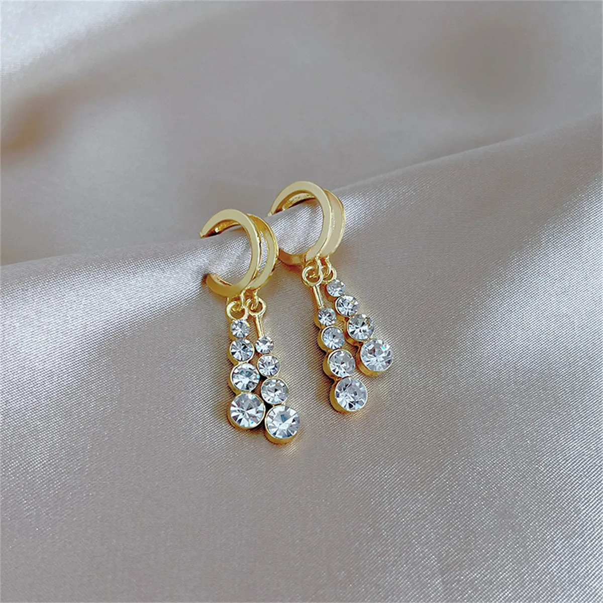 Cubic Zirconia & 18K Gold-Plated Tassel Drop Earrings