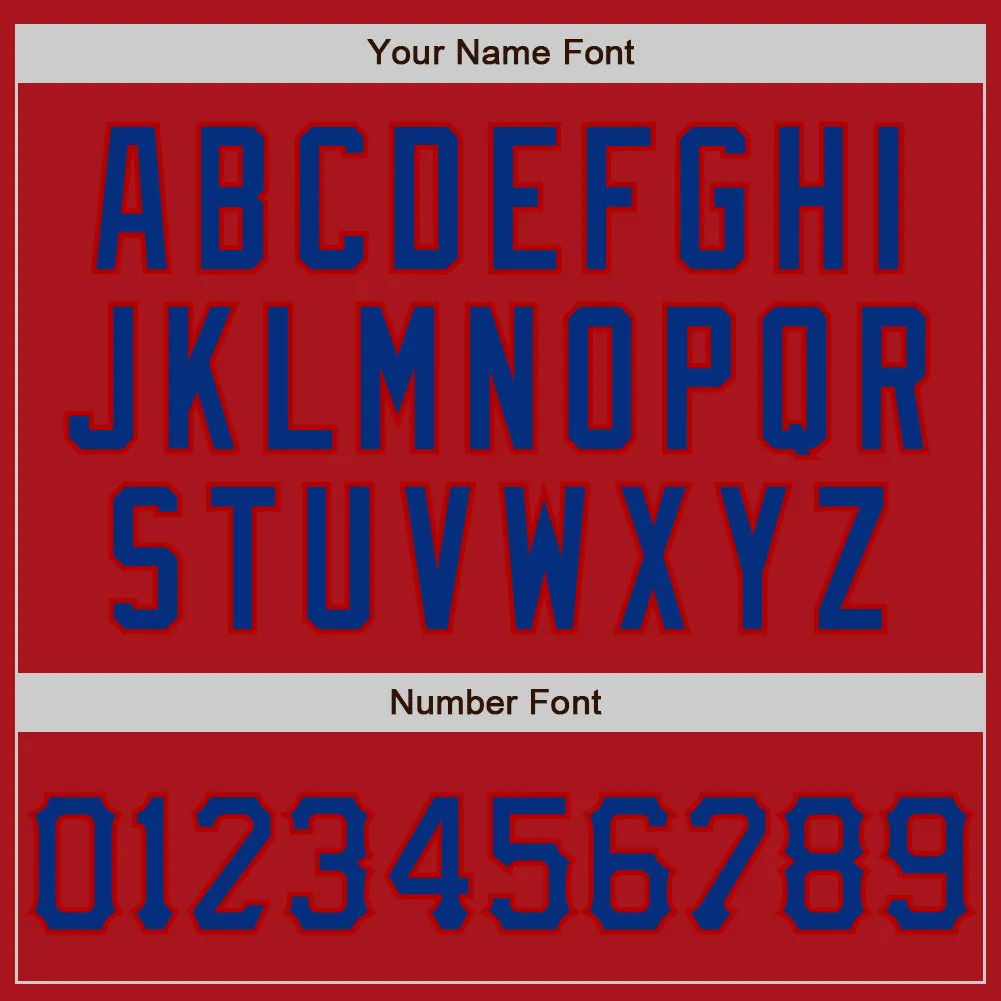 Custom Graffiti Pattern Royal-Red 3D Scratch Authentic Baseball Jersey
