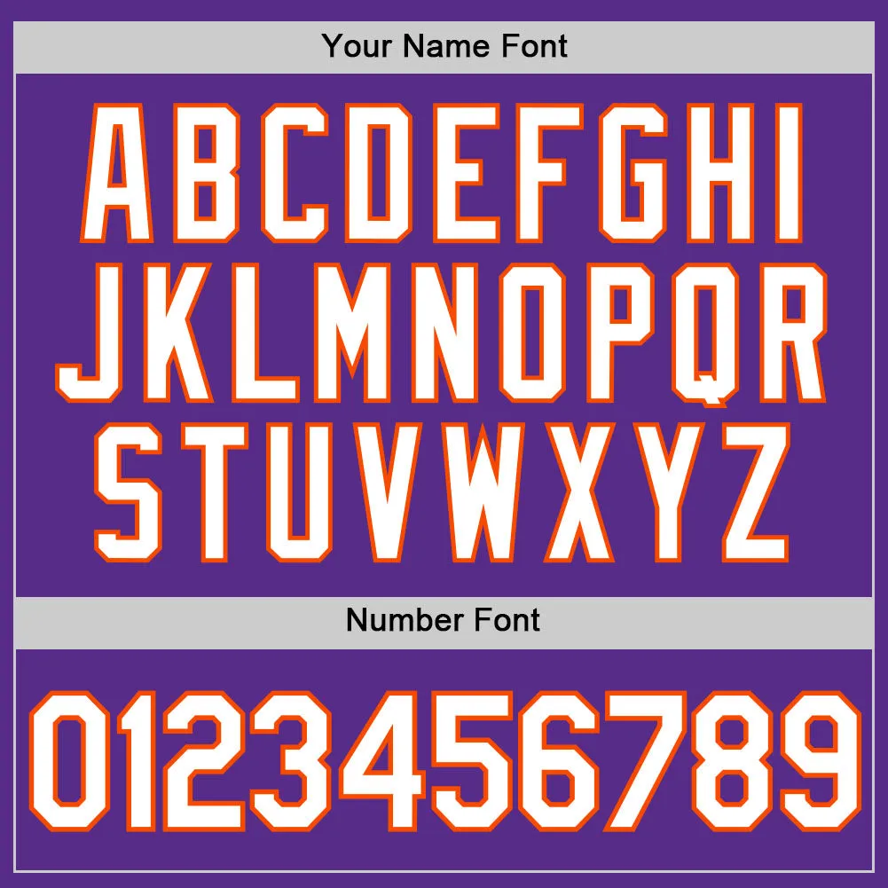 Custom Purple White-Orange Performance T-Shirt