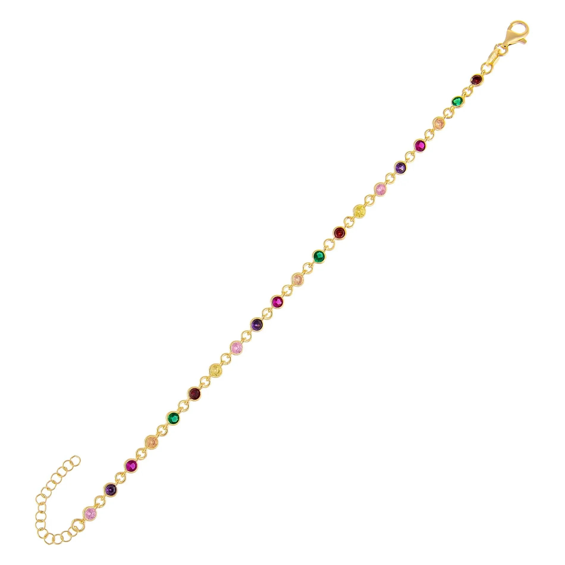 CZ Multi-Color Bezel Bracelet