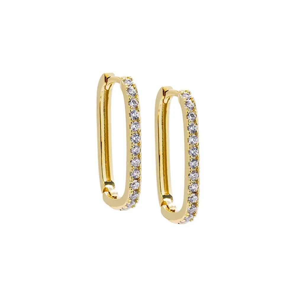 CZ U-Shape Huggie Earring