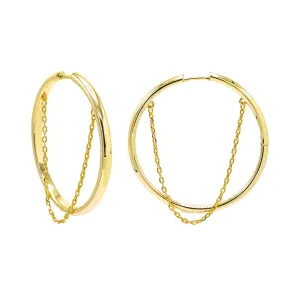 Dangling Chain Hoop Earring