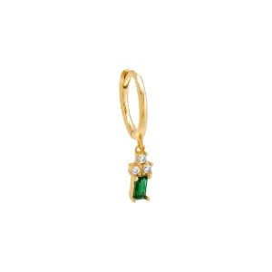 Dangling Multi Stone Huggie Earring