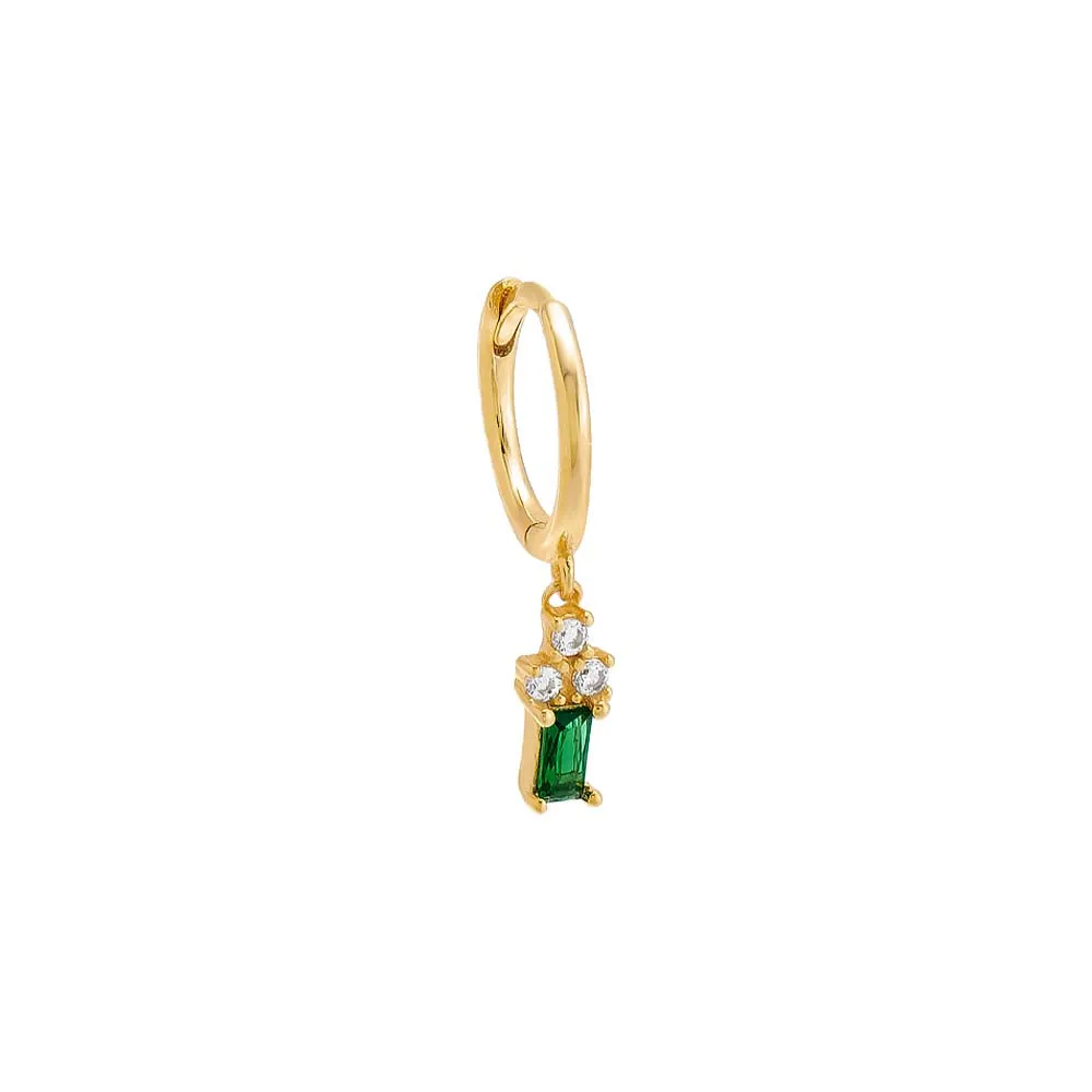 Dangling Multi Stone Huggie Earring