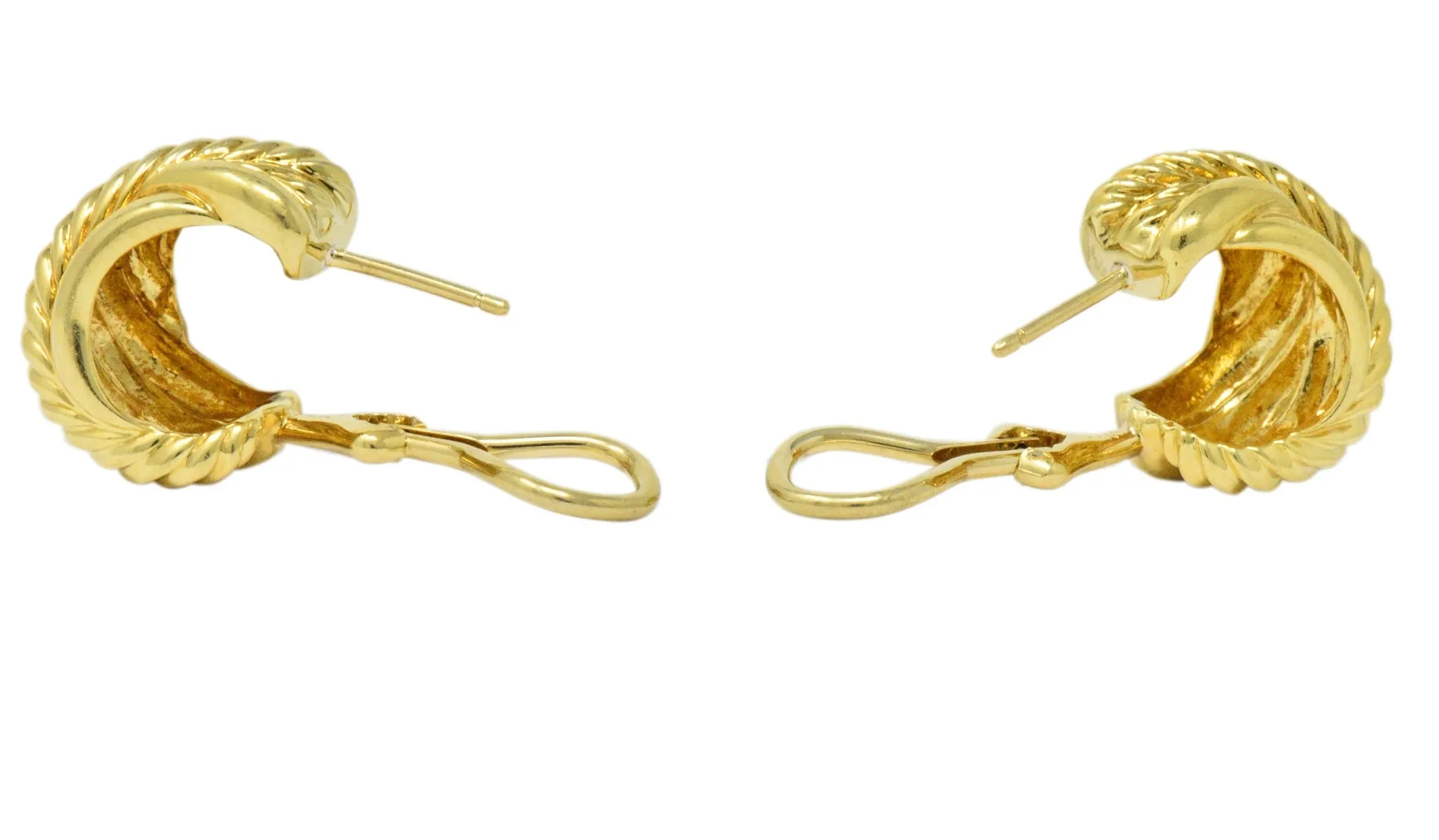 David Yurman 18 Karat Gold Shrimp Earrings