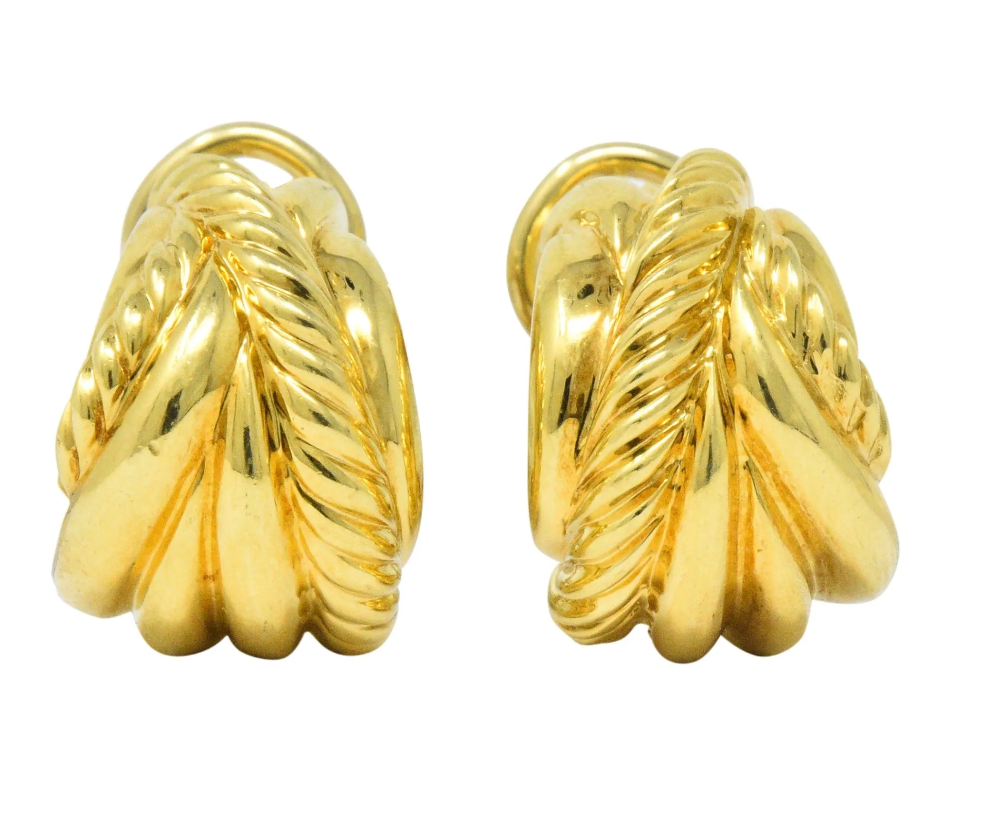 David Yurman 18 Karat Gold Shrimp Earrings