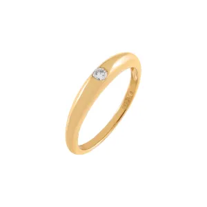 Diamond Hollow Dome Ring 14K