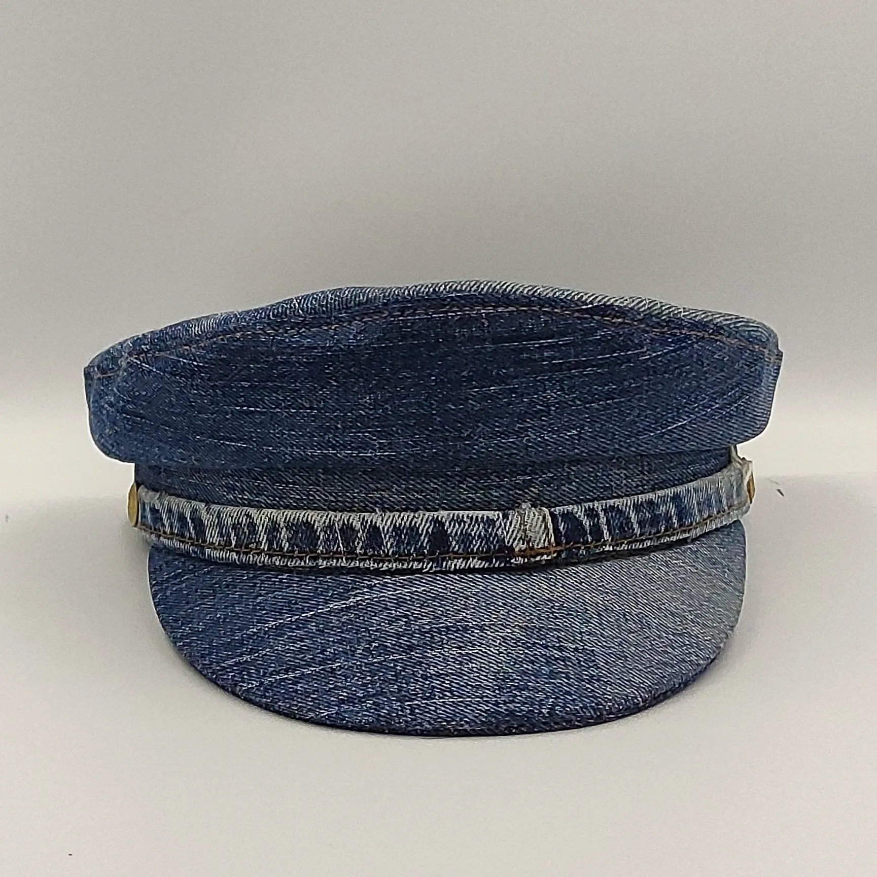 Distressed Lacoste Blue Denim Hat - Size Medium