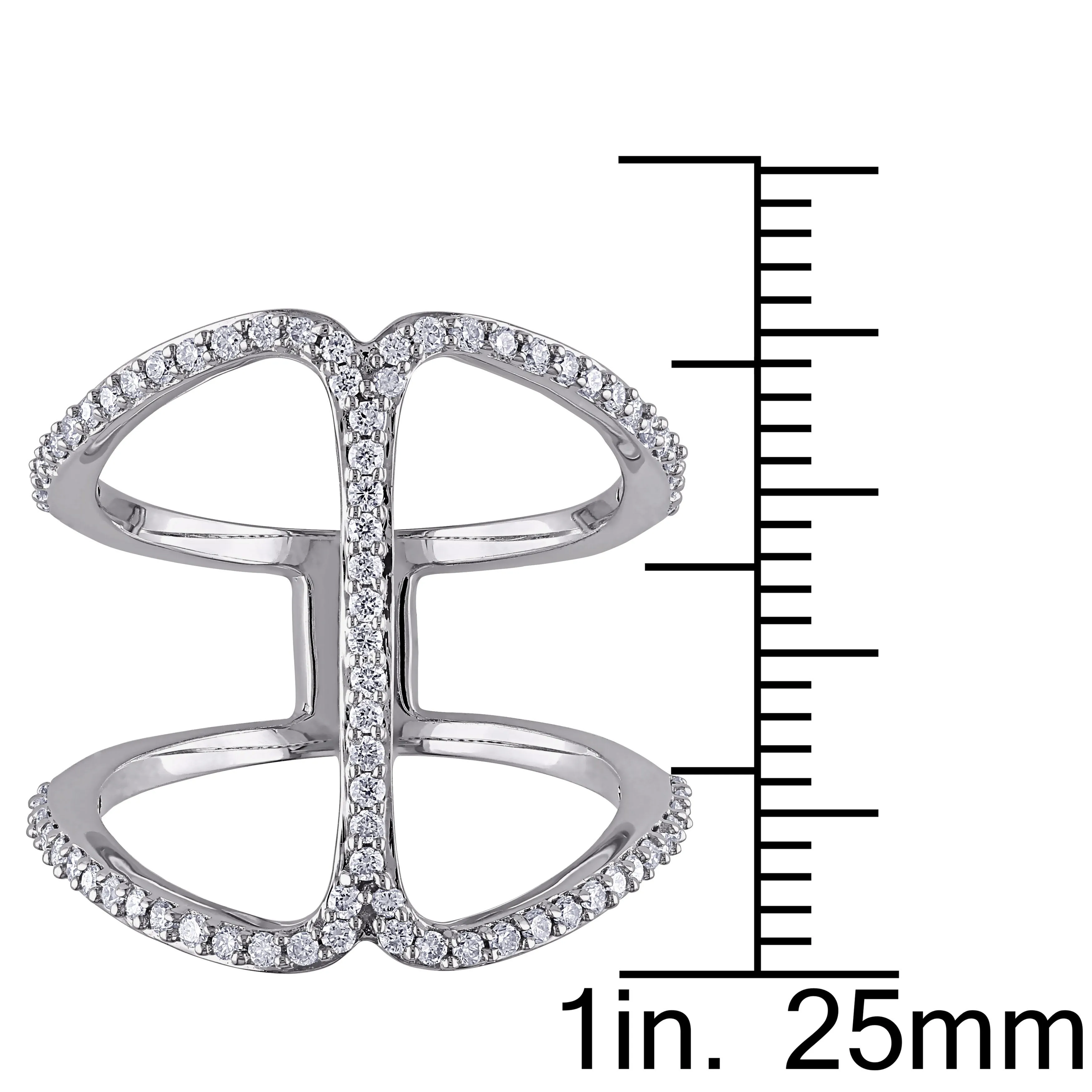Double Band Diamond Bar Ring