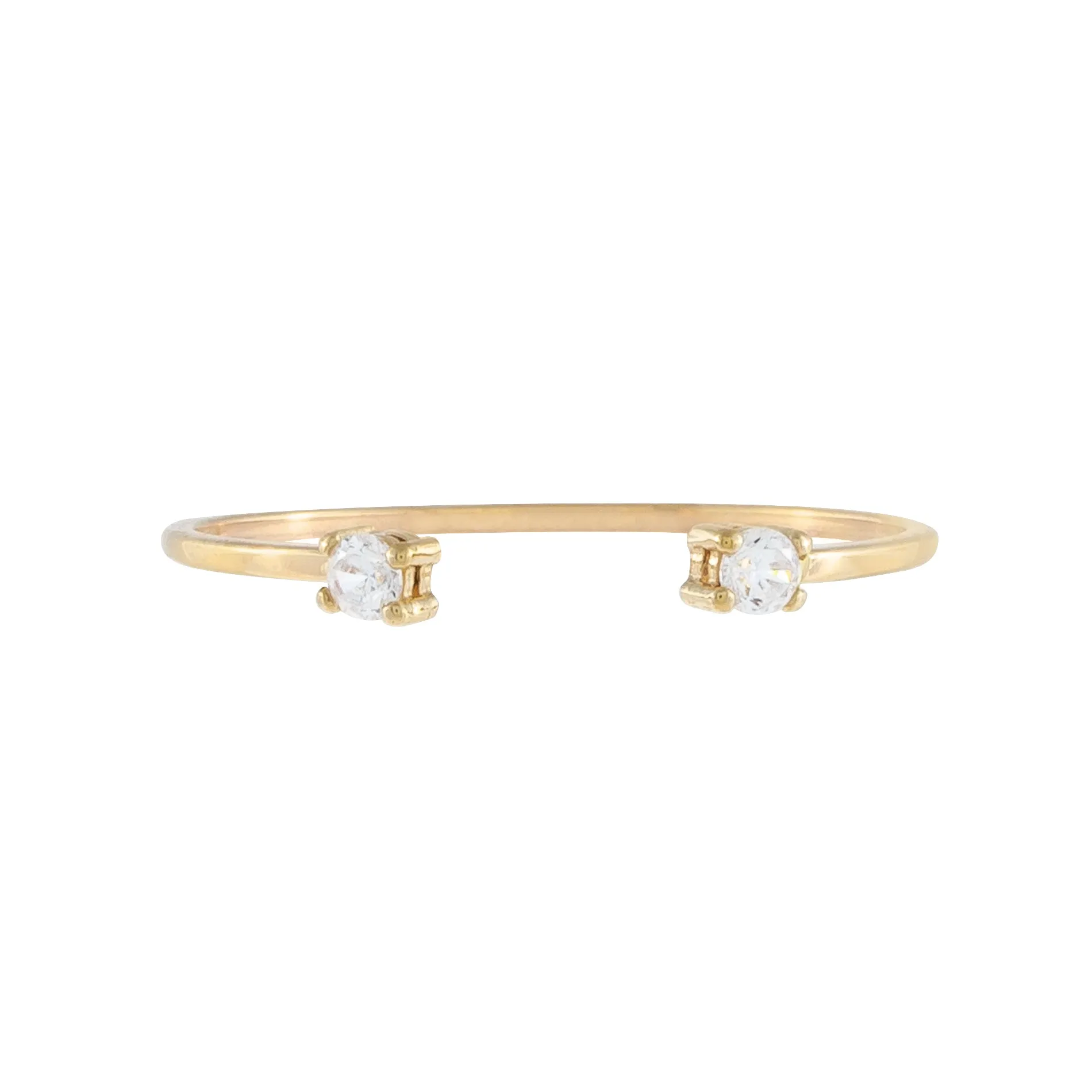 Double Solitaire CZ Ring 14K