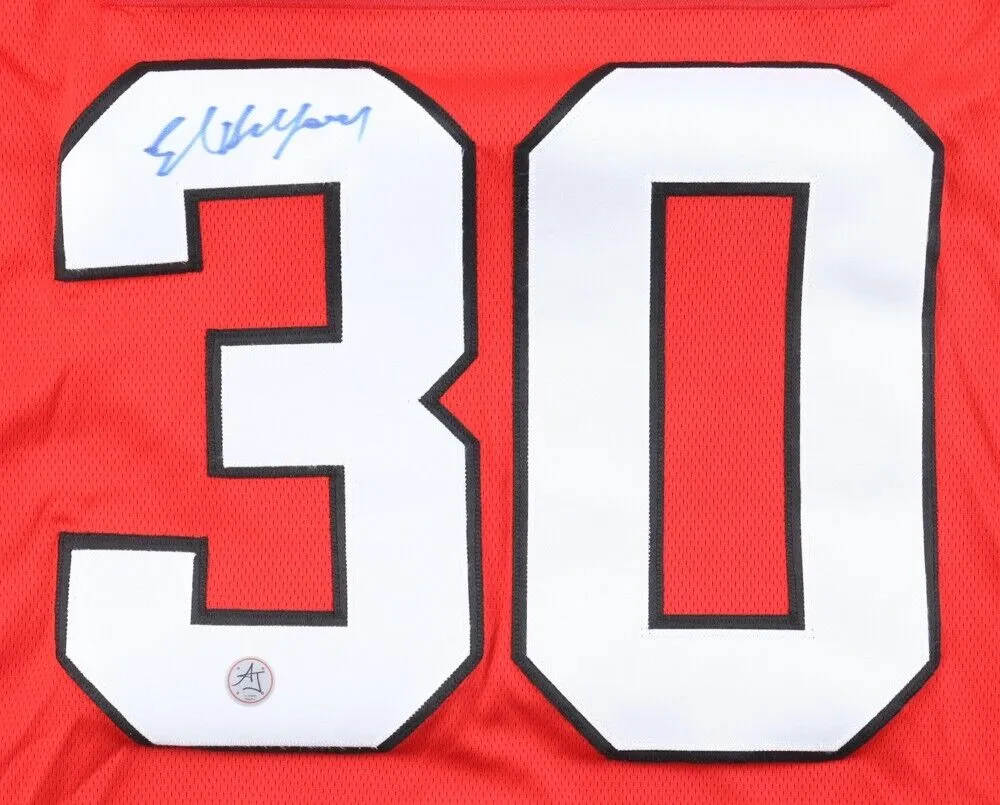 Ed Belfour Signed Chicago Blackhawks Jersey (A.J. Sportsworld COA) NHL HOF 2011