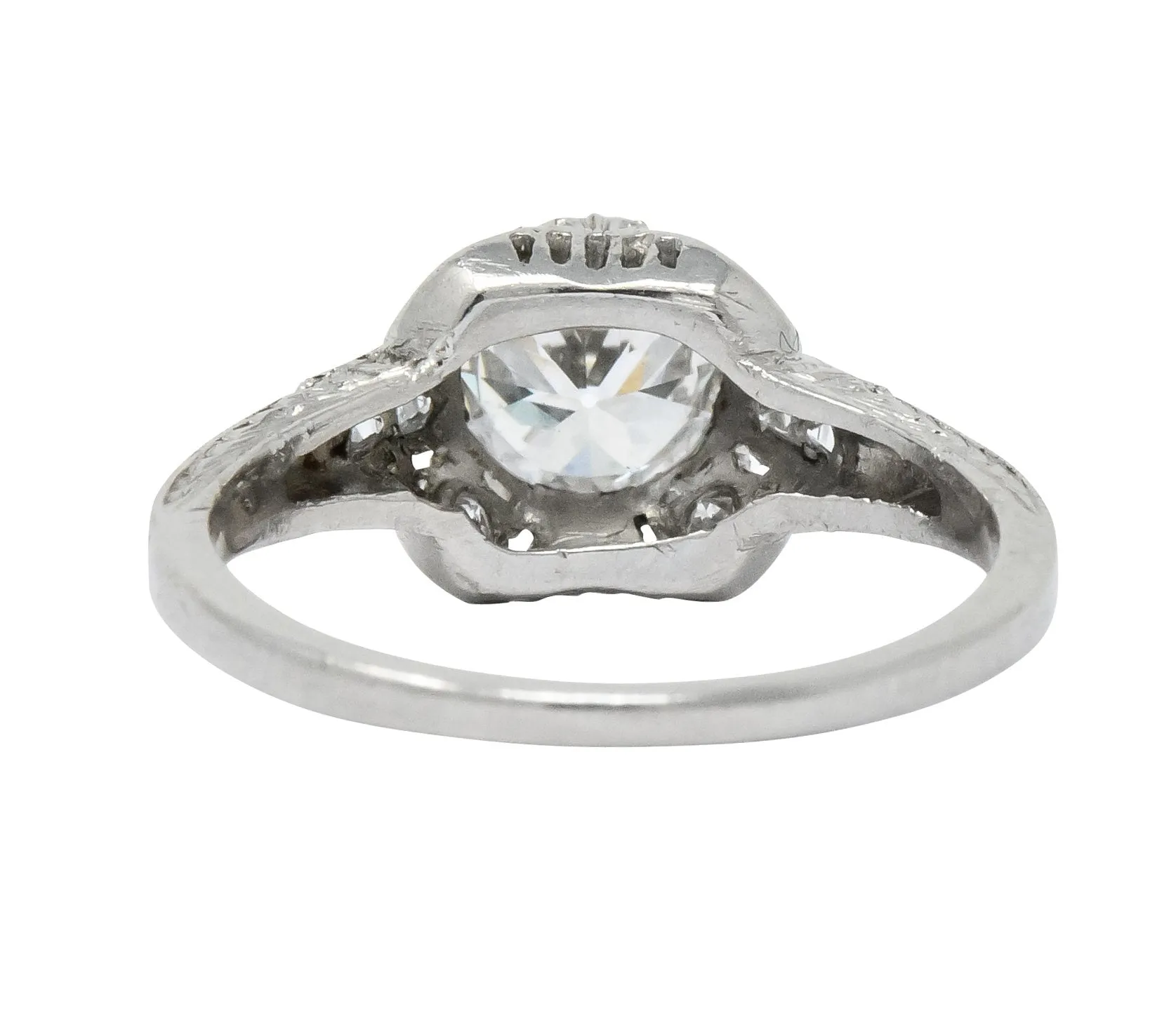 Edwardian 1.20 CTW Diamond Platinum Engagement Ring GIA