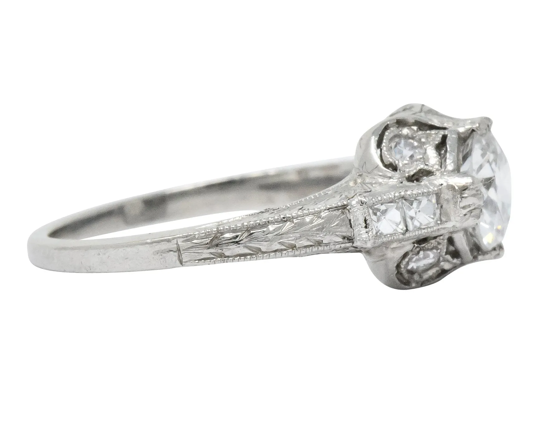 Edwardian 1.20 CTW Diamond Platinum Engagement Ring GIA
