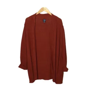EILEEN FISHER Woman Plus 2X Terracotta Linen Open Front Long Tunic Lagenlook