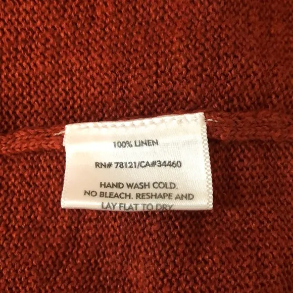 EILEEN FISHER Woman Plus 2X Terracotta Linen Open Front Long Tunic Lagenlook