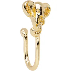 Elegant Elephant Adjustable Clip On Fake Nose Ring