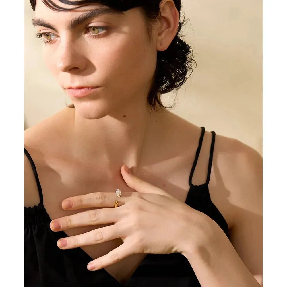 Elegant Imitation Pearls Golden Open Fashion Ring for Women
