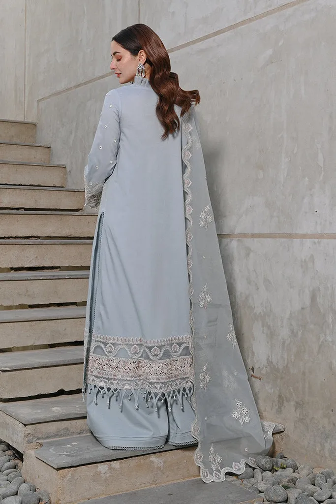 Elegant Pakistani Blue Dress in Kameez Trouser Style