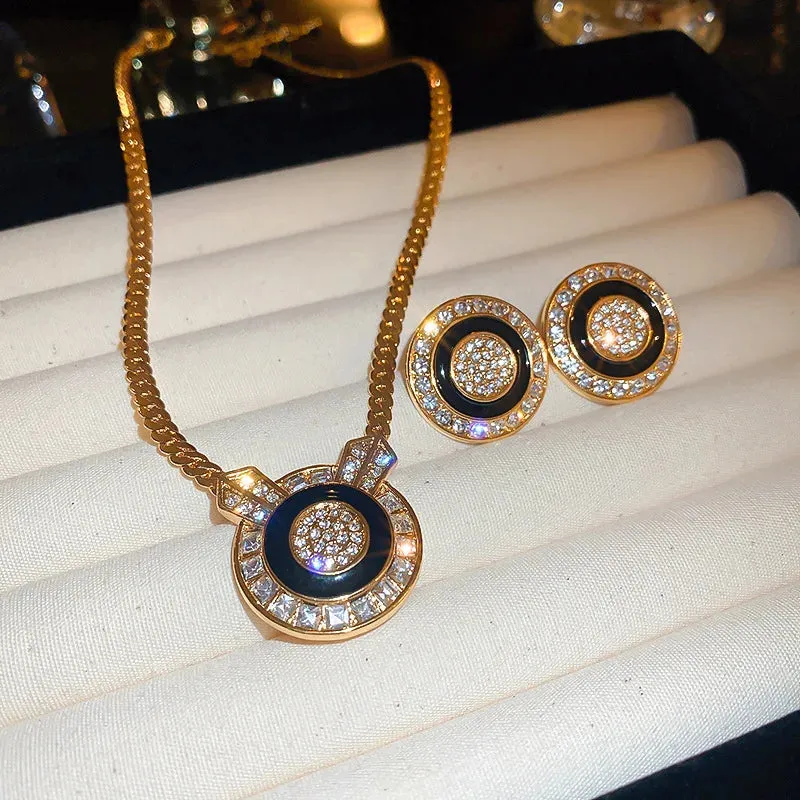 Elegant Pearl Clavicle Chain Pendant Necklaces Earrings Choker