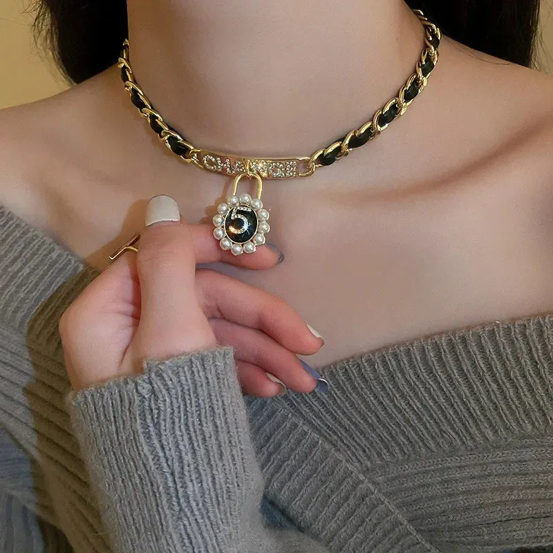 Elegant Pearl Clavicle Chain Pendant Necklaces Earrings Choker