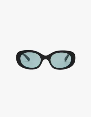 Elisa Johnson Lyna Sunglasses in Gloss Black Teal Lens