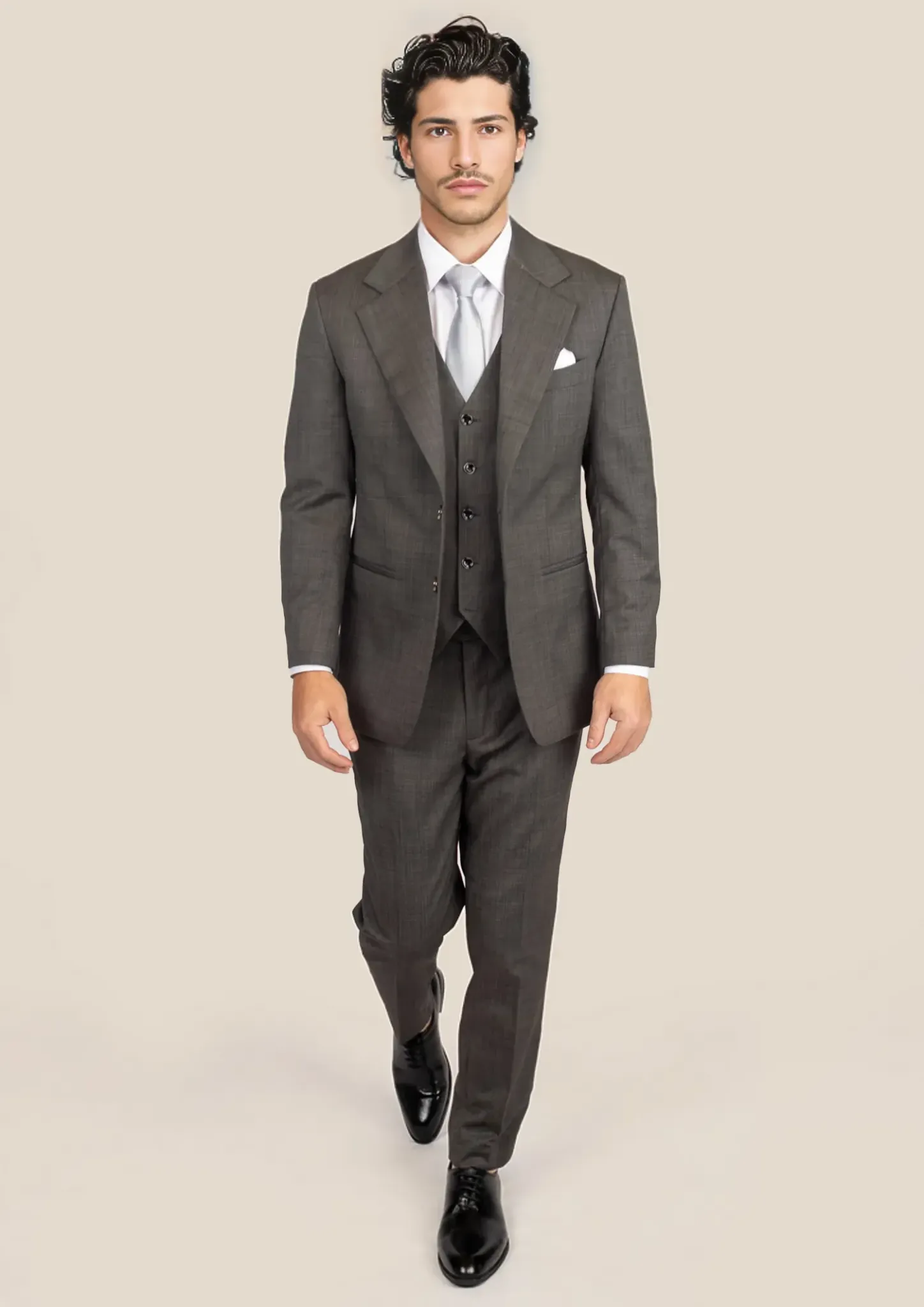 Ellis Carbon Grey Pindot Suit