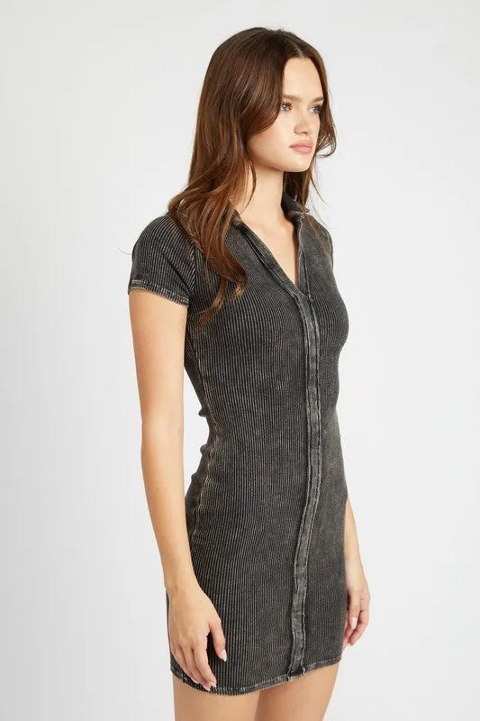 Emory Park Exposed Seam Collared Mini Dress