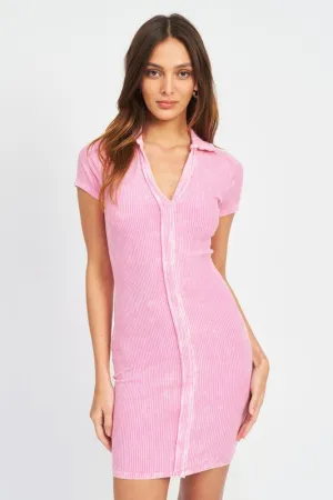 Emory Park Exposed Seam Collared Mini Dress