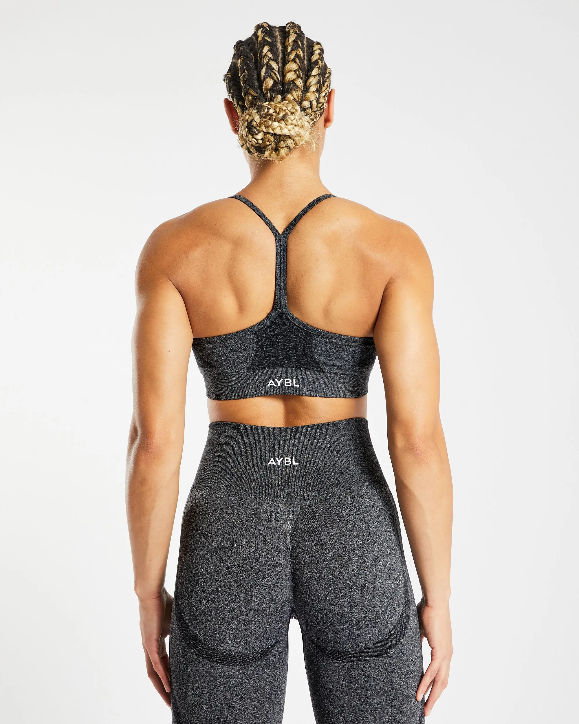 Empower Seamless Sports Bra - Black Marl