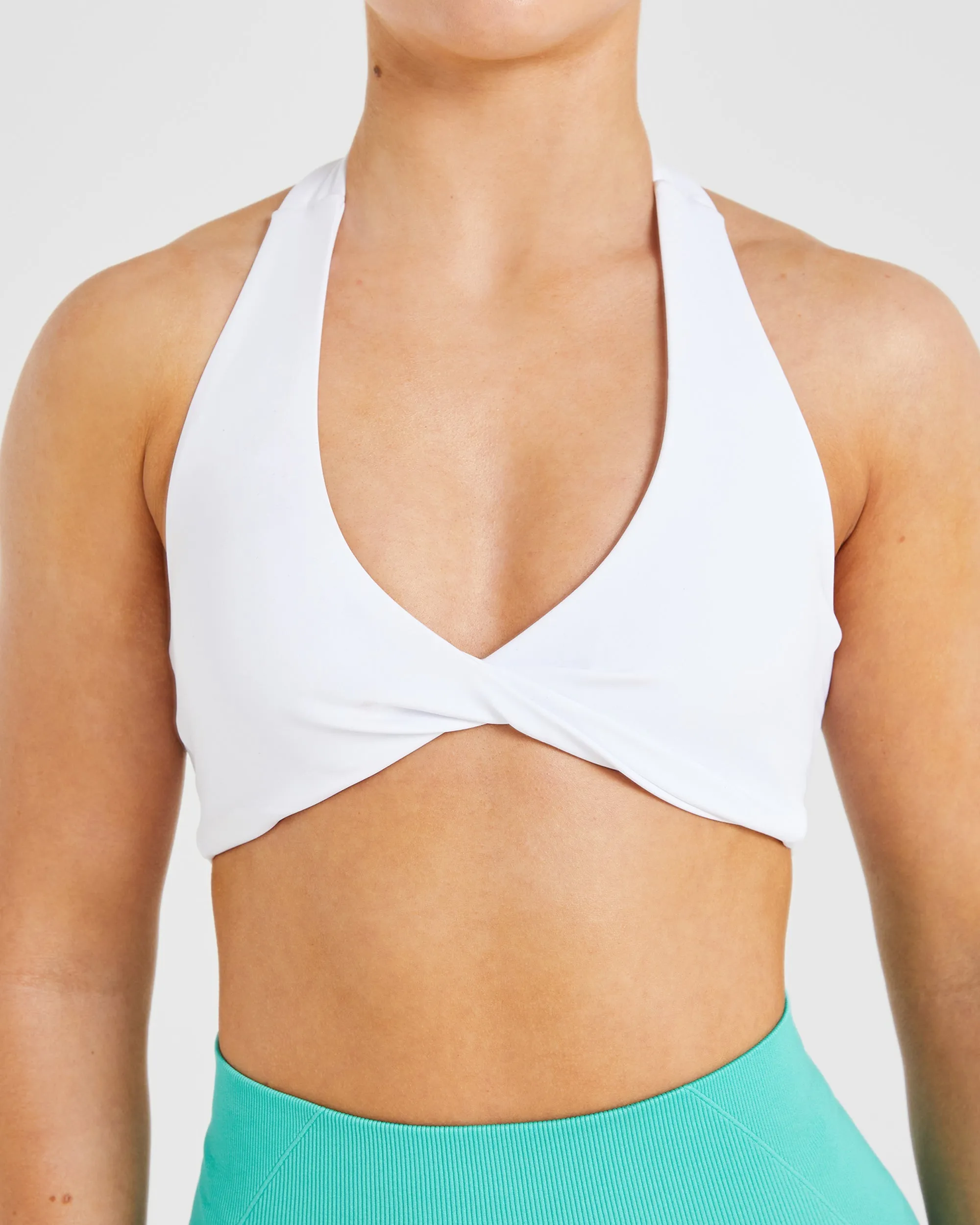Essential Halterneck Sports Bra - White