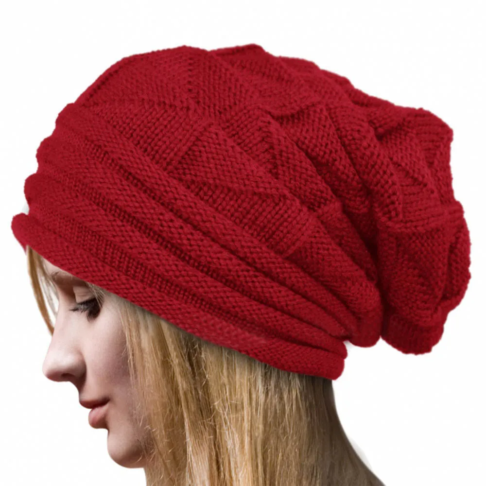 Fashion Bonnet Women Winter Hat Female Winter Beanie Crochet Hat Knit Warm Women Caps