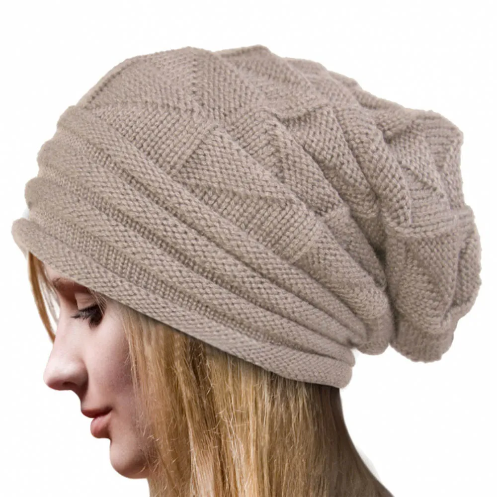 Fashion Bonnet Women Winter Hat Female Winter Beanie Crochet Hat Knit Warm Women Caps
