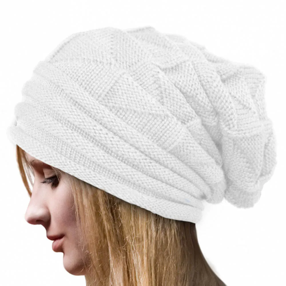 Fashion Bonnet Women Winter Hat Female Winter Beanie Crochet Hat Knit Warm Women Caps