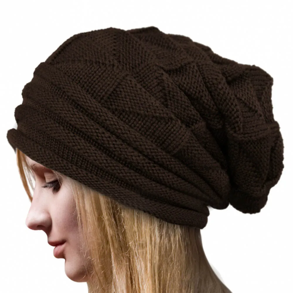 Fashion Bonnet Women Winter Hat Female Winter Beanie Crochet Hat Knit Warm Women Caps