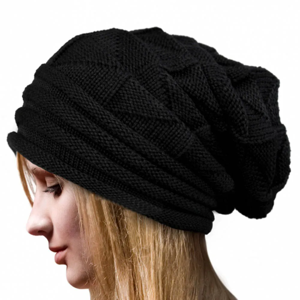 Fashion Bonnet Women Winter Hat Female Winter Beanie Crochet Hat Knit Warm Women Caps
