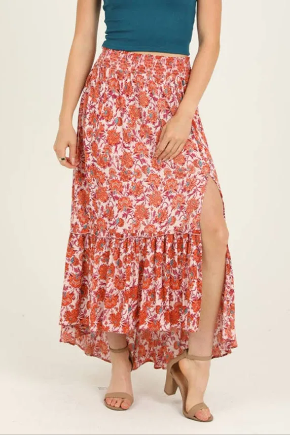 Faye Smocked Waist Maxi Skirt