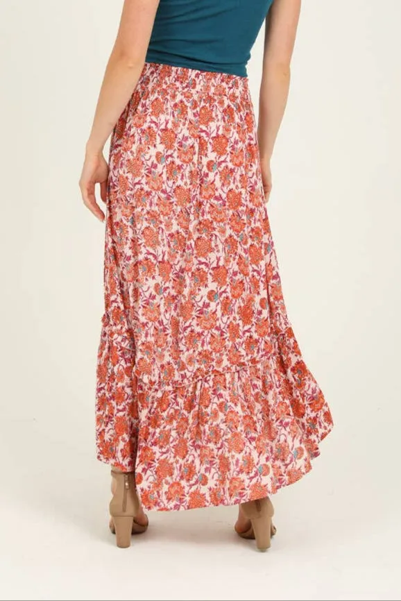 Faye Smocked Waist Maxi Skirt