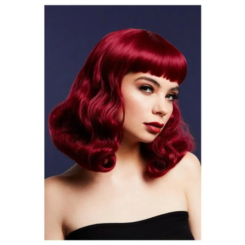 Fever Bettie Wig With Short Fringe, Plum