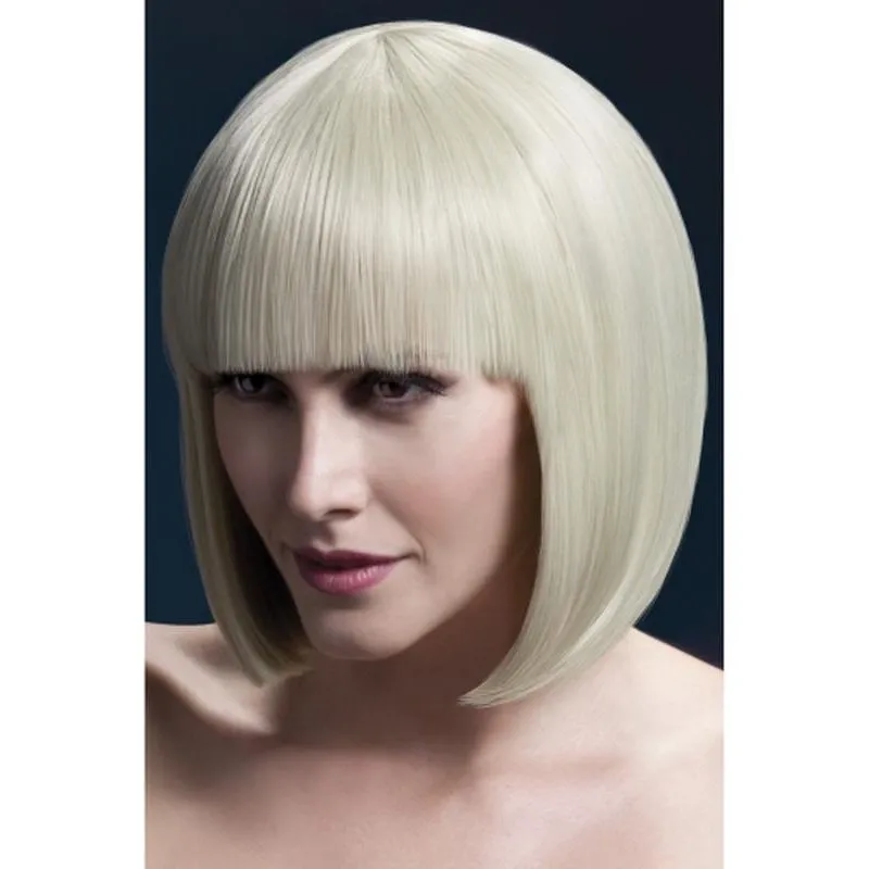 Fever Elise Wig   Blonde, Sleek Bob with Fringe