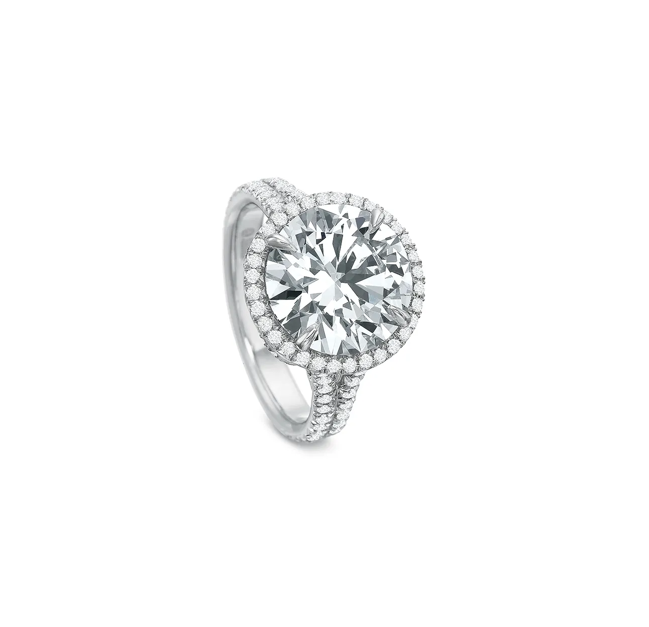 Fink's Exclusive Platinum Round Halo Engagement Ring