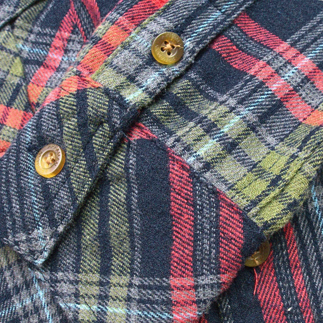 Flannel Shirt - Navy/Cranberry Plaid
