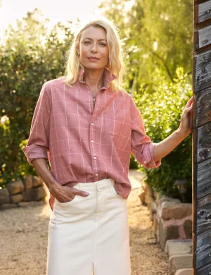 Frank & Eileen - Eileen Italian Flannel Relaxed Button-Up Shirt - Red Houndstooth Plaid