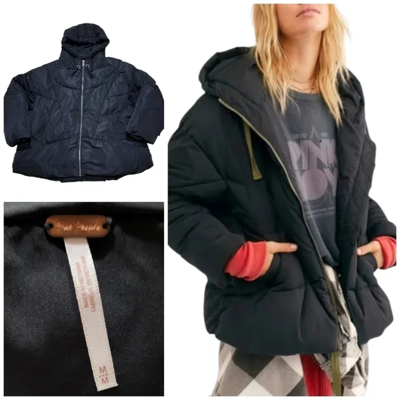 Free People Hailey Puffer in Black OB1023741 | Oversized Puffy Cozy Essential